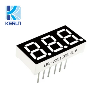 KRS 2381CUR indoor graphics 0.28inch 7 segment led display 3 digits with red color