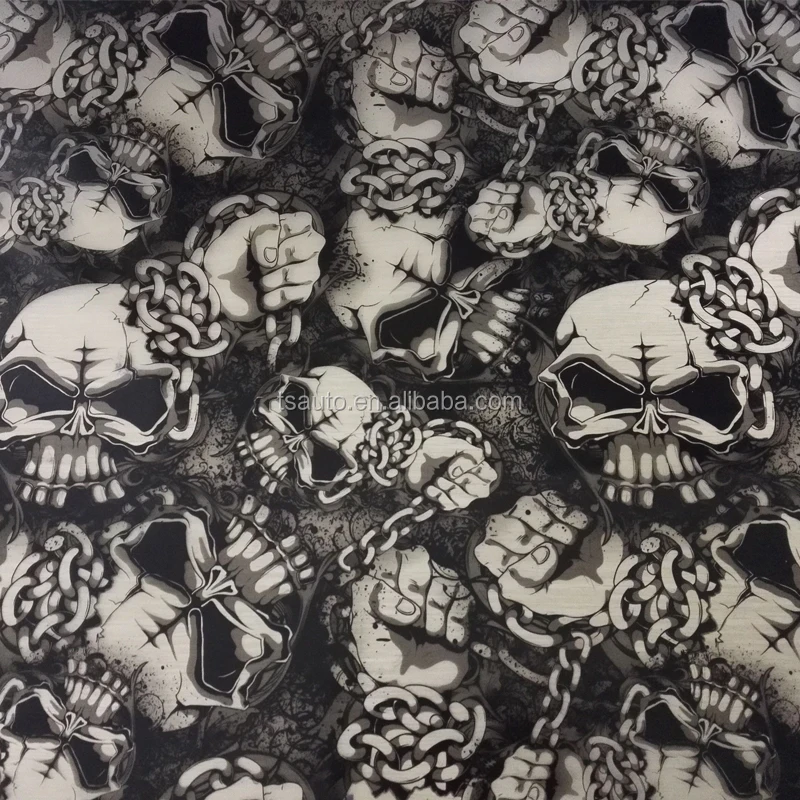 TSAUTOP 1M Width Flame and Skull Wholesale Hydrographic Film