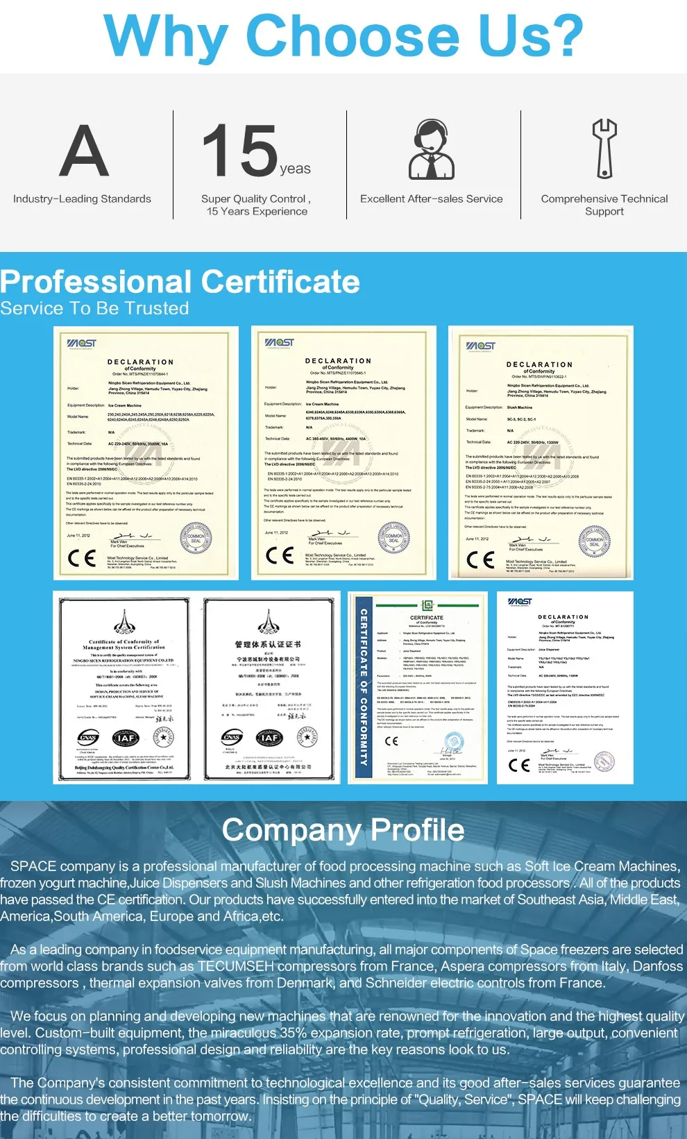 Space Automatic Selfservice Ice Cream Machine 6225a With Best Factory