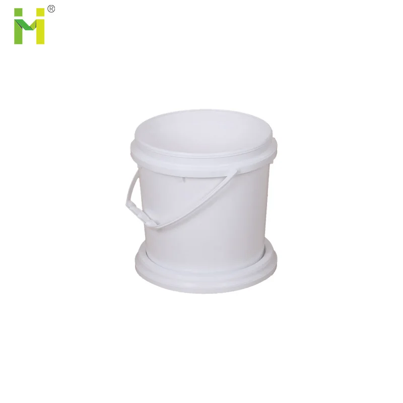 Housoutil White Plastic Bucket with Handle and Lid Small Paint