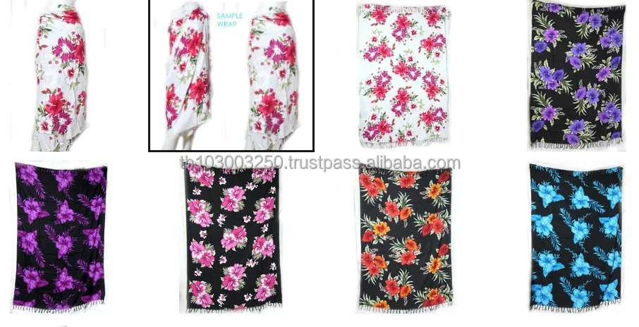 
Винтажный цветной саронг в стиле бохо с цветочным принтом, Гавайский пляж, тайский стиль 