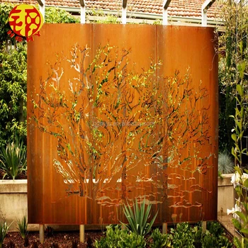 Decorative Laser Cut Metal Sheet Garden Panels Corten Rusted Stainless ...