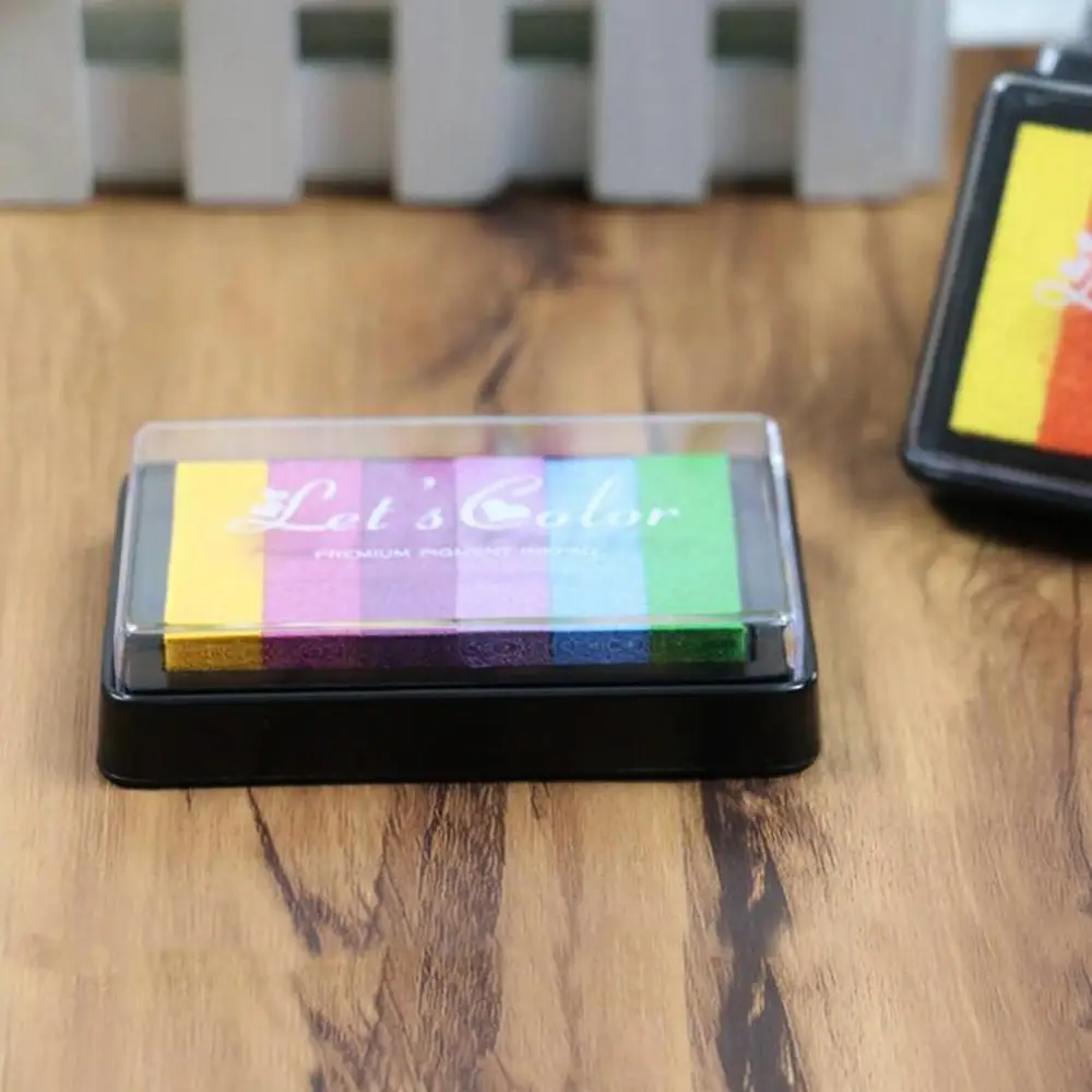 5 цветов градиентная Радужная чернильная Подушка Детская развивающая игрушка уплотнение Премиум пигментные губчатые