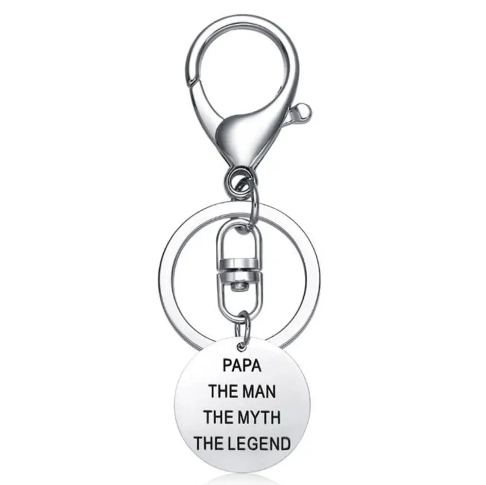 Porte-clés Papy - Cadeau Personnalisé Pour Grand-père - Anniversaire, Noël, Fête Des Pères - En Acier Inoxydable