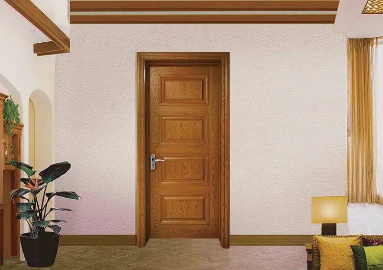 Design Modern Style Knotty Pine Wood Mdf Teak Wood Doors Polish Color