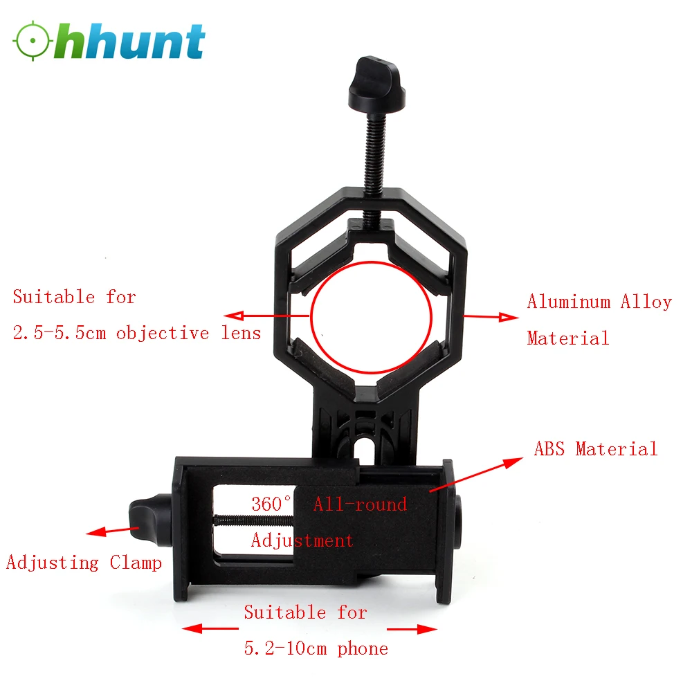 Ohhunt легкий универсальный адаптер для камеры сотового телефона с креплением для бинокулярного монокулярного телескопа