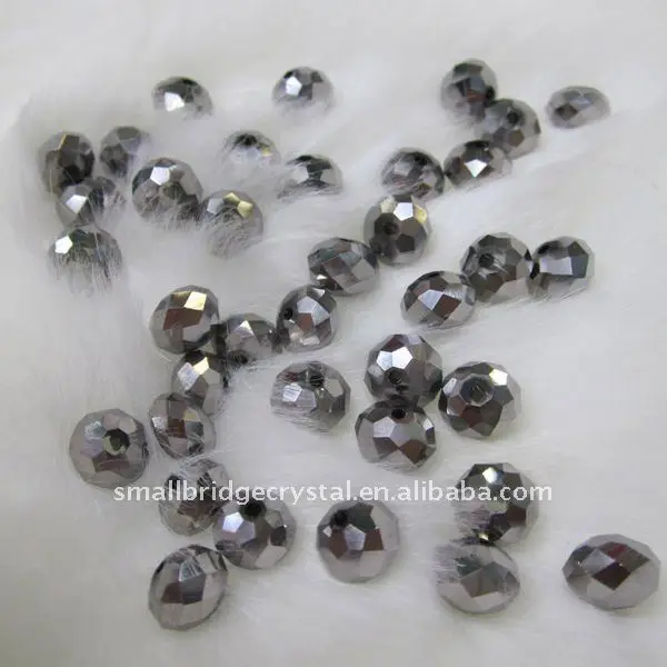 Silver Plated Crystal Bead Half Ball Faceted Flat Back