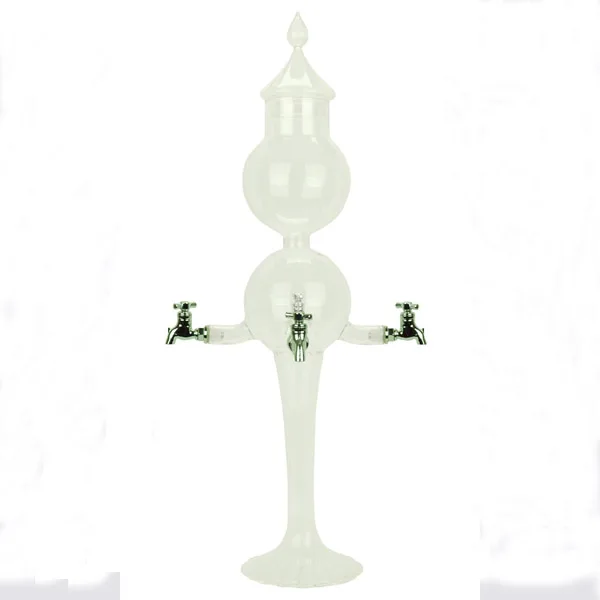 Fontaine à Absinthe Double Globe - Verre Borosilicate Soufflé, 2 Robinets, Rituel Traditionnel Authentique