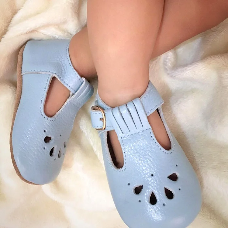 Babyhappy T-bar Zapatos de vestir suave cuero genuino bebé