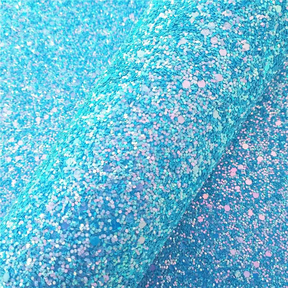 BLUE Glitter Canvas 99 Colors Chunky Blue Glitter Fabric Blue Chunky  Glitter Material for Hair Bows Crafts A4 Sheet Choose Color 