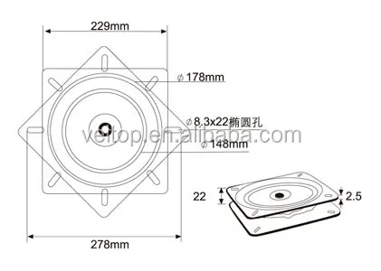 9 дюймов Высокое качество металла с поворотные пластины VT-5502