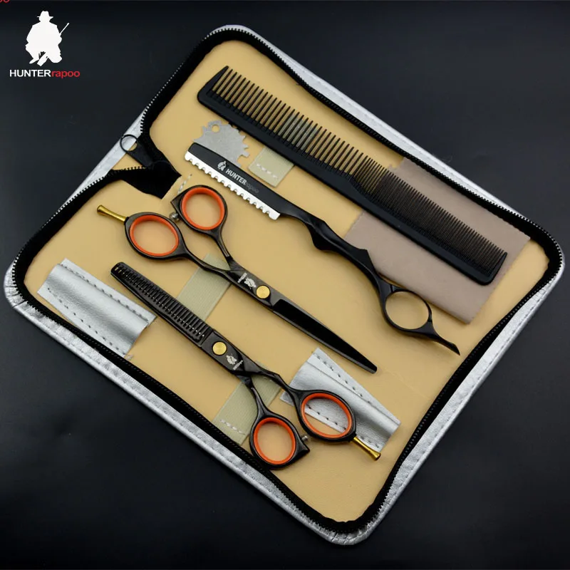 HUNTERrapoo HT9114 Hair Cutting Scissors Kit 5.5 inch barber scissors set for hairdressing salons Haircut Shears