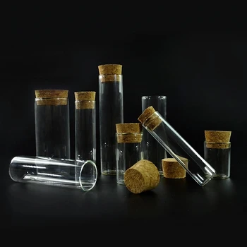 5ml 10ml 15ml 20ml 30ml 50ml 60ml 100ml clear pendant Wishing vial glass bottle with cork stopper