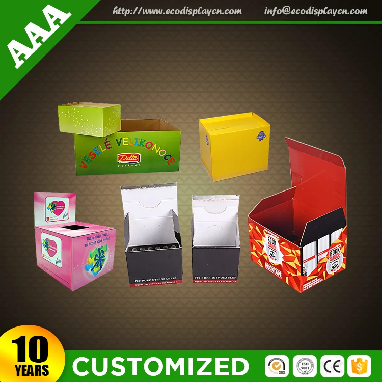 Promotional Pocket Cardboard Counter Display Box for Greeting Cards