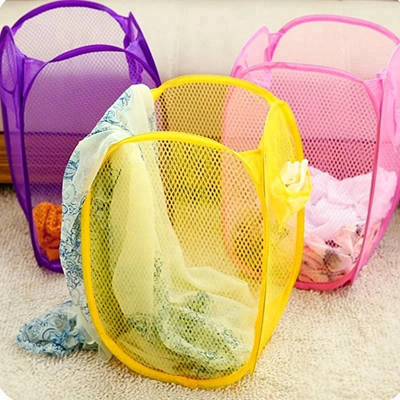 Source Pop up Foldable Mesh Laundry Hamper/Collapsible Mesh Laundry Basket  on m.