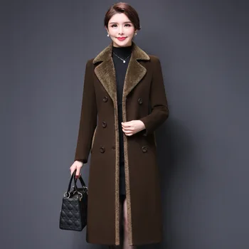 YQ48 free shipping Winter warm women long wool coat Ladies Trench Coat Wool Women Long Wool Women's Coat