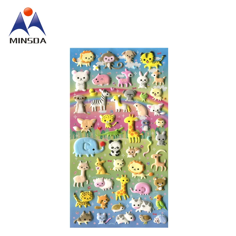 Minsda Shenzhen Puffy Sticker Custom Printing Die Cut Adhesive Sheet Bubble Sticker
