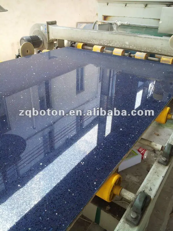 BOTON STONE Recycle Blue Startlight Table Top Stone Slab Crystal Blue Quartz Countertops