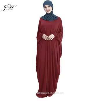 2019 Casual Muslim Abaya Bat Sleeve Maxi Dress Loose Long Robe Gowns Ramadan Turkey Islamic Prayer