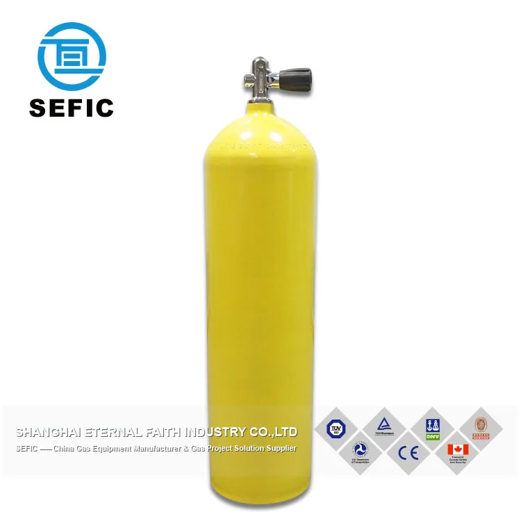 Пустой газовый баллон 12 л Цветной алюминиевый высокого давления для подводного плавания