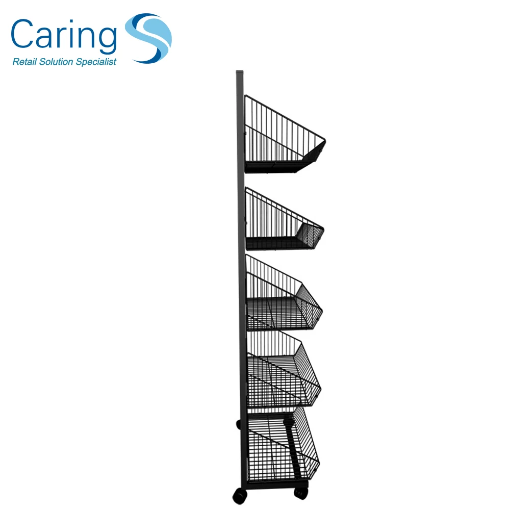 Wire Display with Hanging Baskets