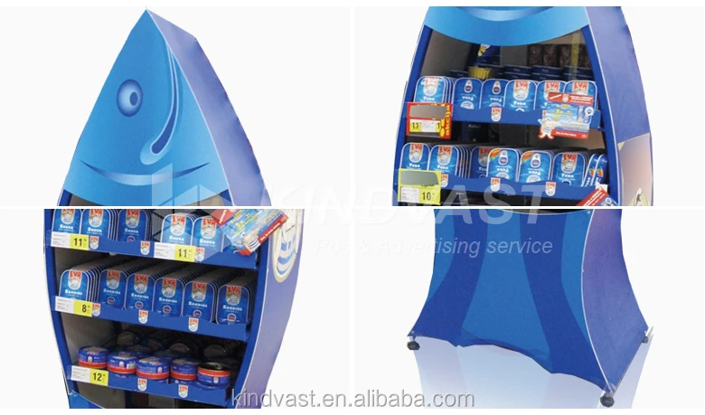 Fish Shaped Cardboard Display Shelves Cardboard Display Paper Racks Seed Display Rack Cardboard