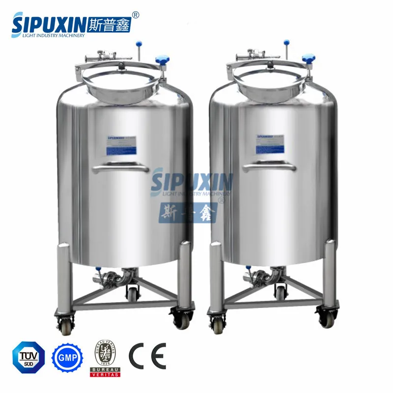 Stainless Steel Liquid CO2 Storage Tank 100L-2000L Capacity Carbon Steel with Motor and Manhole for Liquid Nitrogen Storage