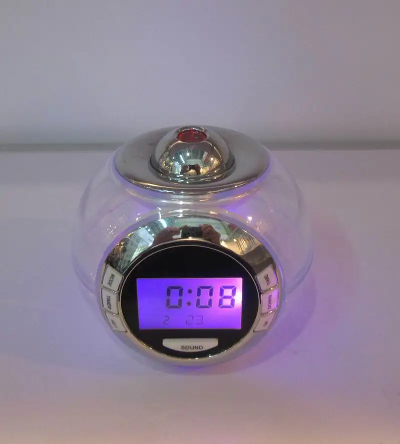 Novelty Transparent Colorful Change Lights Natural Animal Sounds Alarm Clock Battery Powered Cheap Price