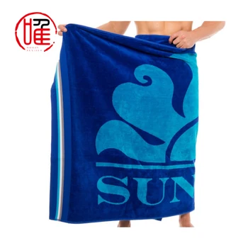 Customized Printed Logo 100% Cotton Hotel Stripe Luxury Beach Towel