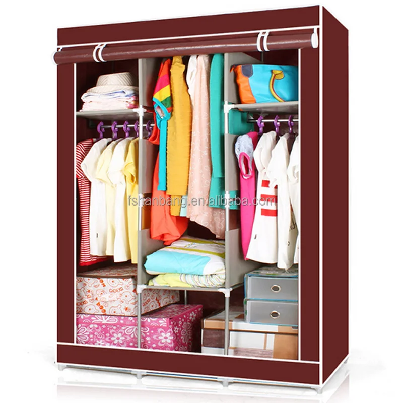 Fabric Steel Portable Clothes Rack Almirah Closet Storage Organizer With Shelves Buy Clothes Organizer Fabric Wall Storage Organizer Storage Organizer Product On Alibaba Com