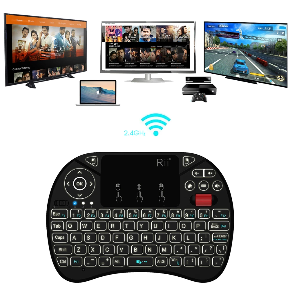 Touchpad Mouse Combo with Scroll Wheel Wireless Keyboard Rii X8