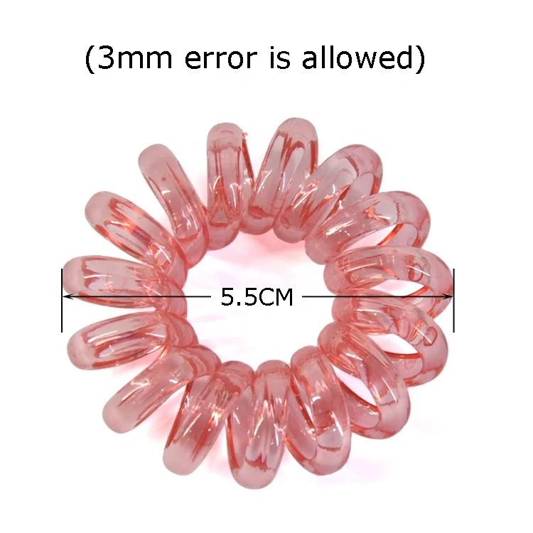 Modern Style Candy Color Scrunchies Durable Delicate Spiraled Elastic Hair Bands Transparent Telephone Wire Hairband