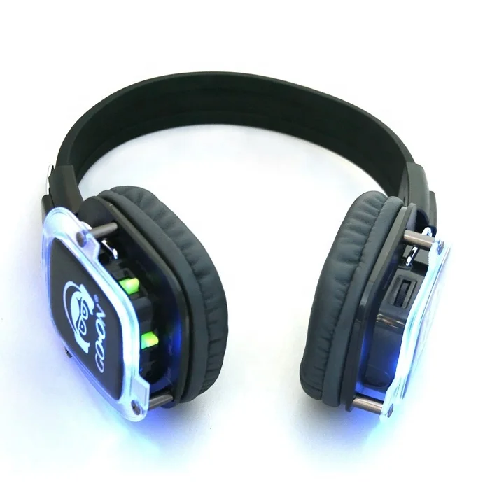 led light silent disco wireless headphone Alibaba