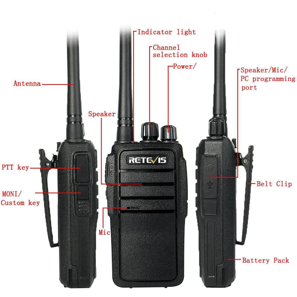 Wholesale VOX Squelch Security Scrambler Walkie Talkies Retevis RT21  Rechargeable UHF 400-480MHz Two Way Radio16CH With Earpieces(5Pack) From 