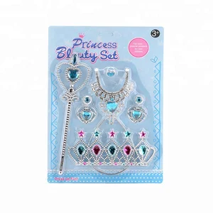 EPT Delicate Princess Girls Gift Beauty Crystal Diy Makeup Jewelry  Bracelet Accessories Make up Necklace Dressing Party Toy Set