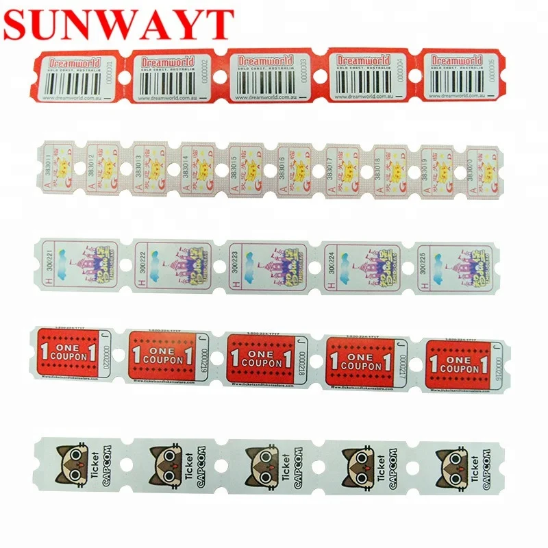 160g 180g Custom Design Redemption Ticket Use for Coin Operated Lottery Game Tickets for Arcade Games