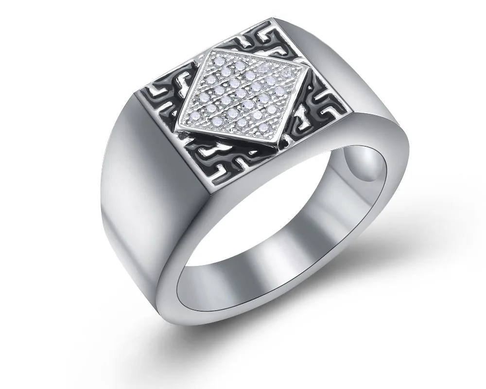 Mens cross ring (silver 925) ⋆ Buy online - $280 ⋆ Big Signet Ring