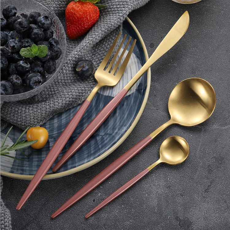 
Набор ножей с ручкой из нержавеющей стали, лидер продаж в Китае, современный нож, вилка, ложка из нержавеющей стали 