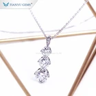 14k Gold Diamond Pendant Gold Necklace And Pendant Tianyu Gems 14k 18k White Gold 3 Pieces Moissanite Diamond Chain Necklace Pendant