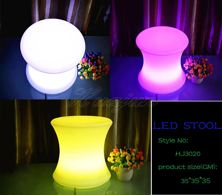 Перезаряжаемый круглый стул с подсветкой, яркий стул со светодиодной подсветкой, мебель с подсветкой