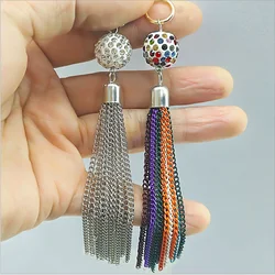 Yongze модная цветная металлическая цепочка с бусинами и длинными кисточками для брелока