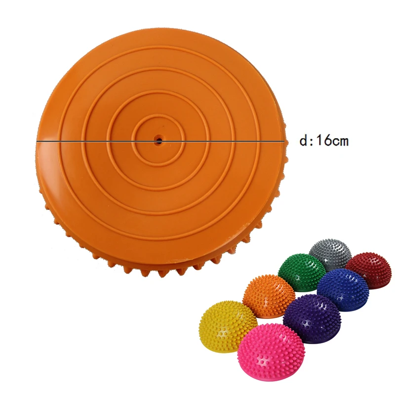 16 см йога баланс Массажный мяч половина массажа мяч с шипами