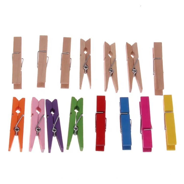 Latest Design Color Wood Paper Clip Color Wooden Clothespin For Hanging ...