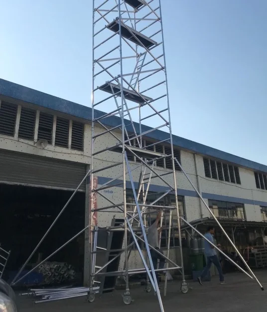 Ladder Tower Echafaudages Telescopic Mobile Scaffolding Aluminium En Aluminium 14m 15m 16m Aluminum 6082-T6 Office Building 51mm