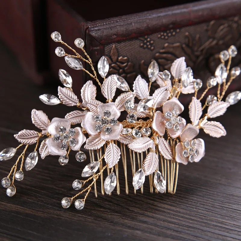 Women Jewelry Handmade Crystal Leaf Hair Comb Bridal Wedding Hair Comb  Fancy Hair Accessories - Buy Bridal Hair Comb,Wedding Hair Comb,Fancy Hair  Accessories Product on 