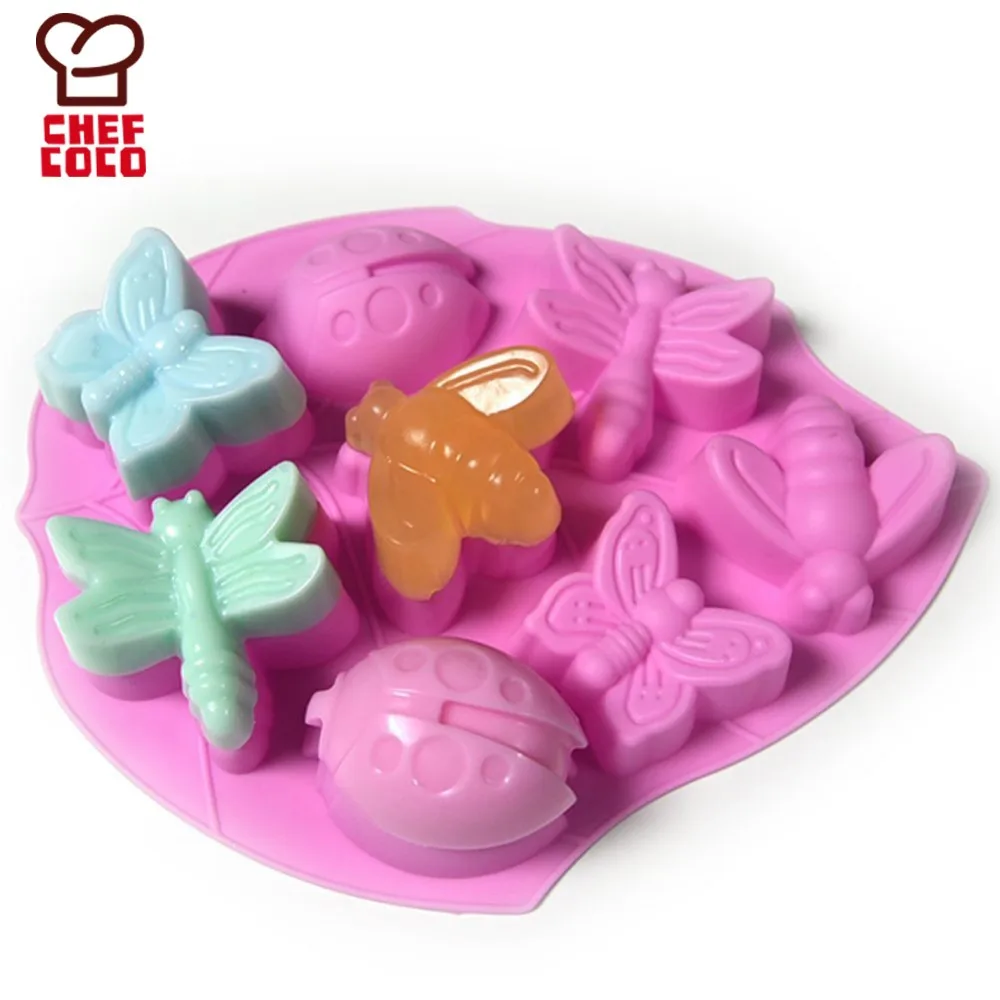 Moules A Gateaux De Paques En Silicone Moules Pour Chocolat Antiadhesifs Coccinelle Abeille Papillon Escargot Chenille Et Libellule Buy Silicone Moules De Paques Insectes Gateau Moules Silicone De Noel Non Baton Moules Product On Alibaba Com
