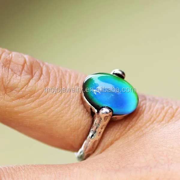 Designer Unique Rings with Clear Oval Shape Mood Stone Ring for Women
