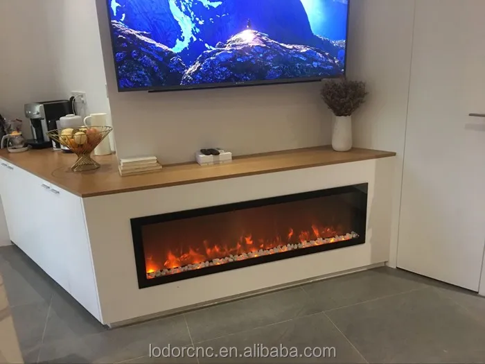 1800mm Kunstfeuer TV Stand mit Fernbedienung in Schwarz