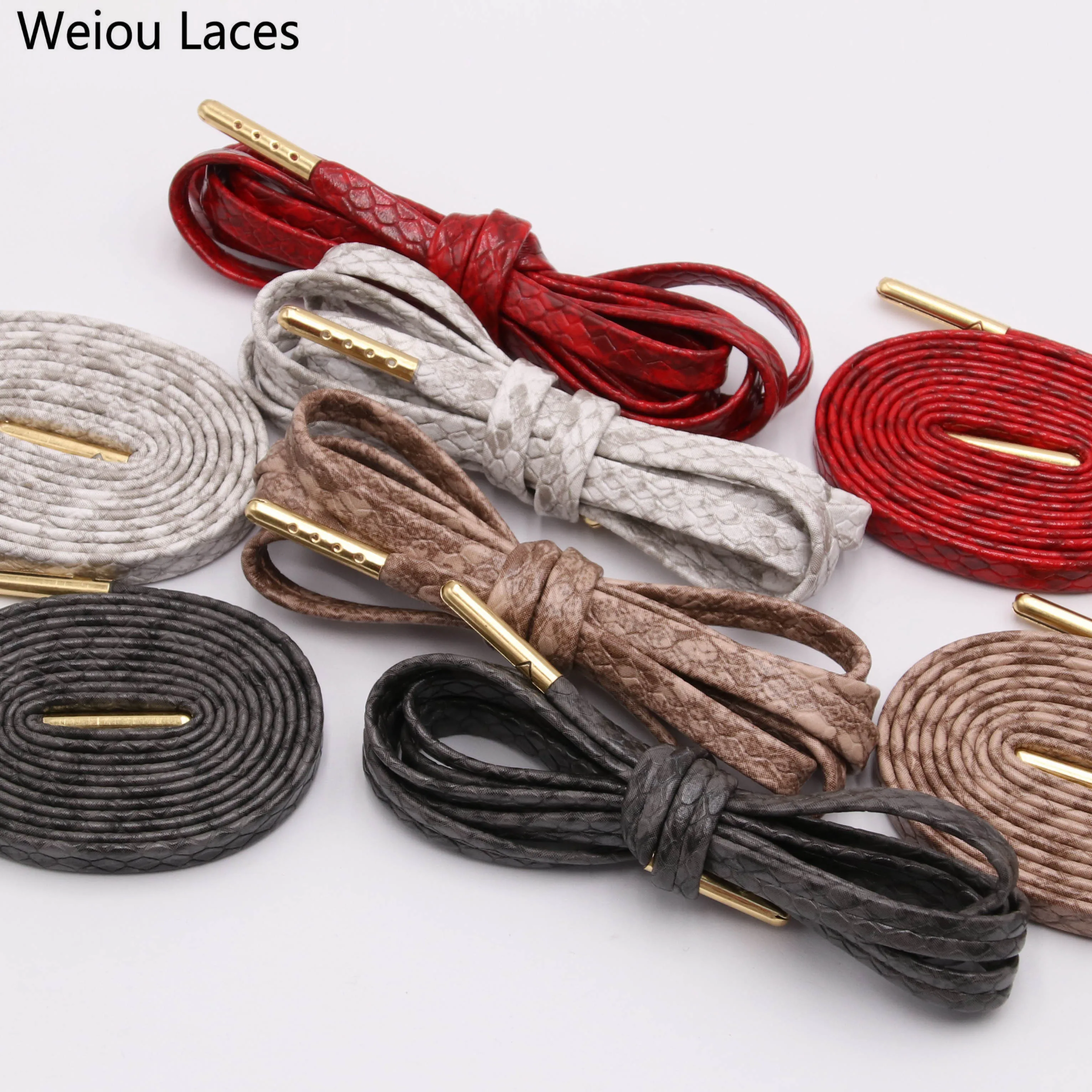 Weiou High-end Luxury Sheepskin Soft Leather Flat Bootlaces