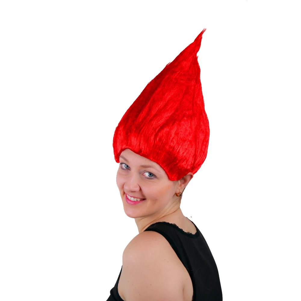 Дешевый красочный парик-тролль, модные карнавальные синтетические парики для вечеринок